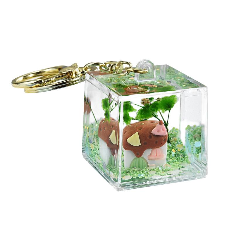 1шт плавающий жидкий брелок квадратный школьный рюкзак кулон аксессуары акриловые мультяшные автомобильные подвески ювелирные изделия шарм красочные