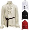 Comfortable Men Gothic Shirt M-3XL Medieval Ruffle Pirate