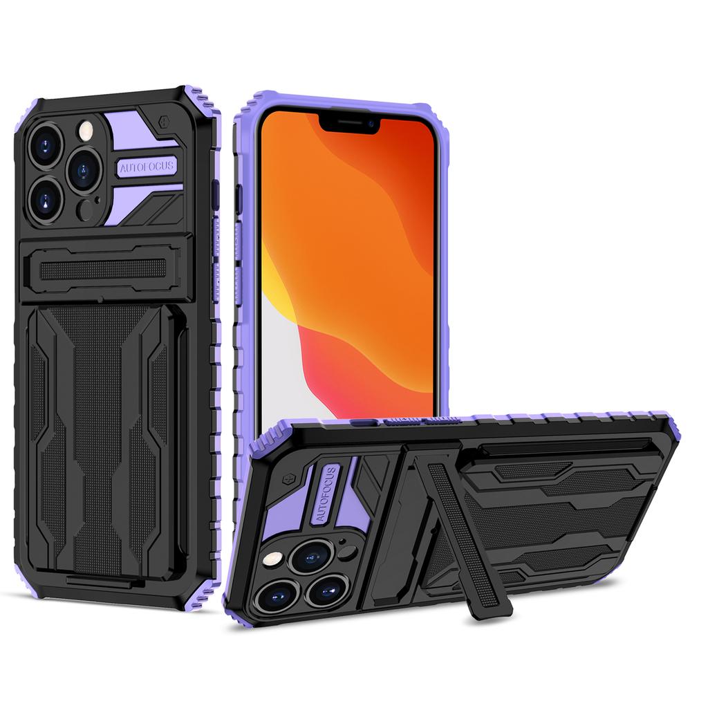 for iPhone 13 13 12 Pro Case Wallet 3-Card Flip Cover Credit Card Holder Slot Back Pocket Dual Layer Protective Hybrid Hard Case