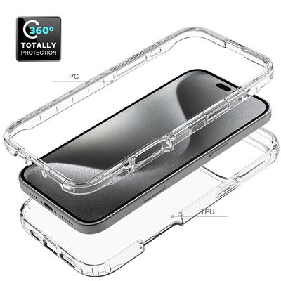 Прозрачный противоударный гибридный чехол из ТПУ+ПК для iPhone 16 Pro Max