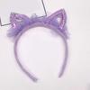 Девушки милые кошачьи уши в форме марлевых повязка на голову с блестками повязка для волос обруч аксессуары
