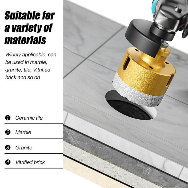 Резьбовое паяное алмазное сверло для бурения отверстий, сверло для угловой шлифовальной машины M14 для керамической плитки, мрамора, гранита, кирпича 6-65 мм