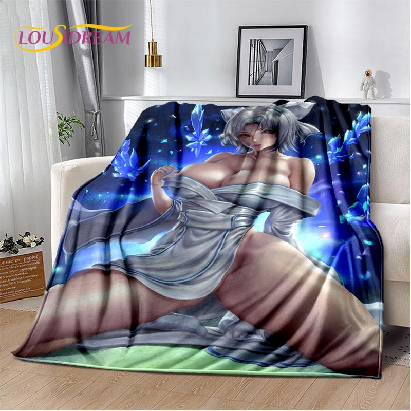 Sexy Lace Beauty Girl Lady Cartoon Anime Character Blanket,Soft Throw Blanket for Home Bedroom Bed Sofa Picnic Office Cover Gift