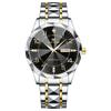 Men Watch Water Diamond Luxury Night Glow Double Calendar Quartz Movement 41mm Blue Gold Stainless Steel Fashion Business Watch