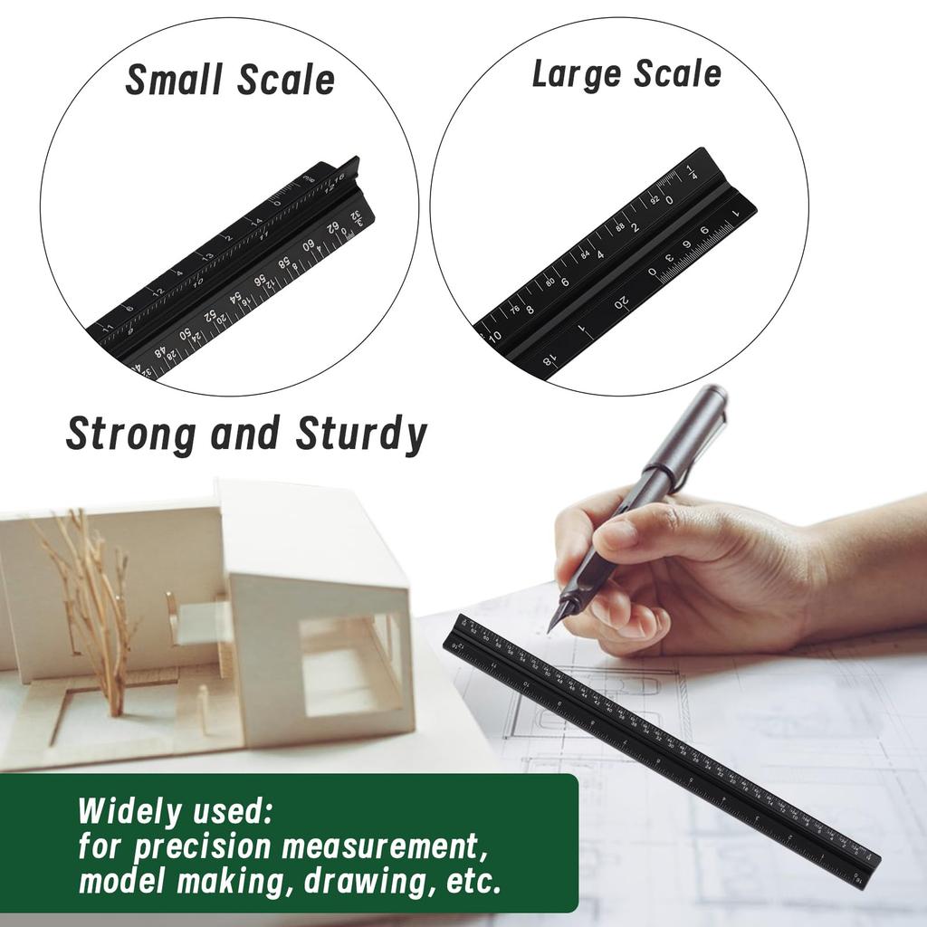 Fenrry 18Pcs Ruler Set Geometric Templates Drawing Tool with Bag Circle Stencils for Architect Scale Measuring Drafting