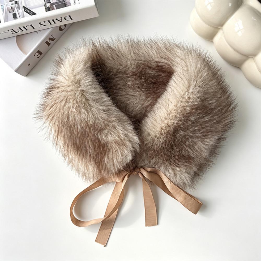 Thick Fluffy Collar Warm Winter Plush Scarf Plush Muffler Shawl Wrap Commuting