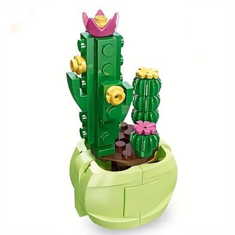 Non-Toxic Plant Bonsai Potted Set Preserved Flower Bouquet Succulent Model Building Blocks Kids Puzzle Diy Toys Bricks Christmas Gifts