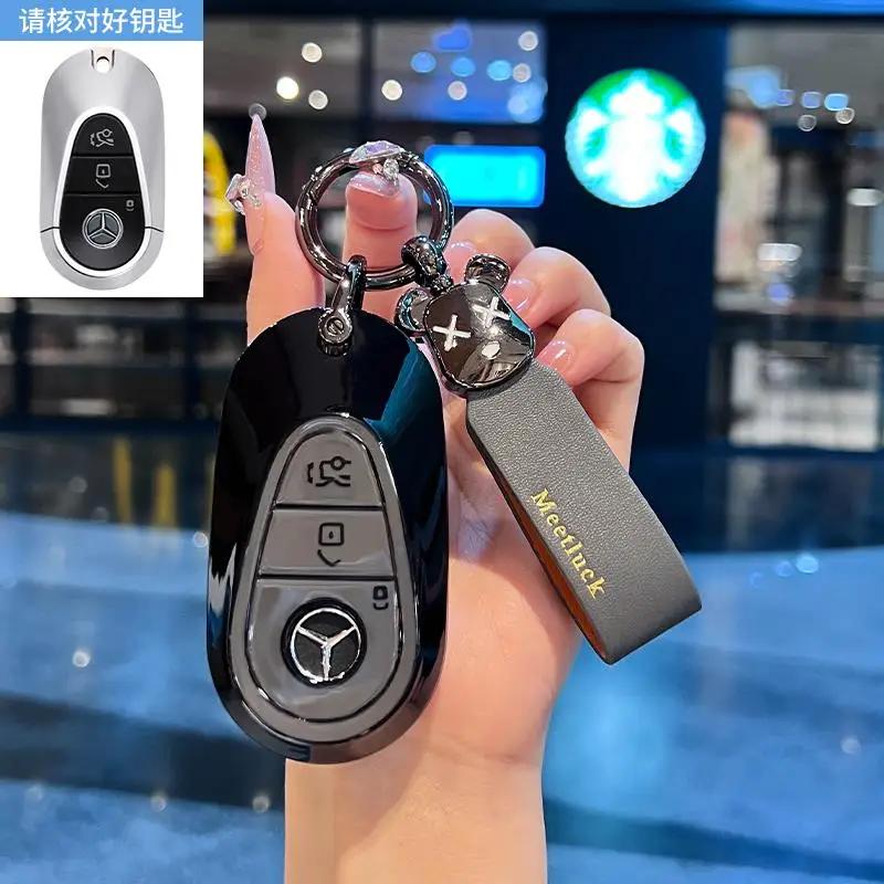 TGM3 Female Key Case for Mercedes Benz CLS CLA GL R SLK AMG A B C S Class 3 Button Remote Car Key Cover Holder Keychain Accessories