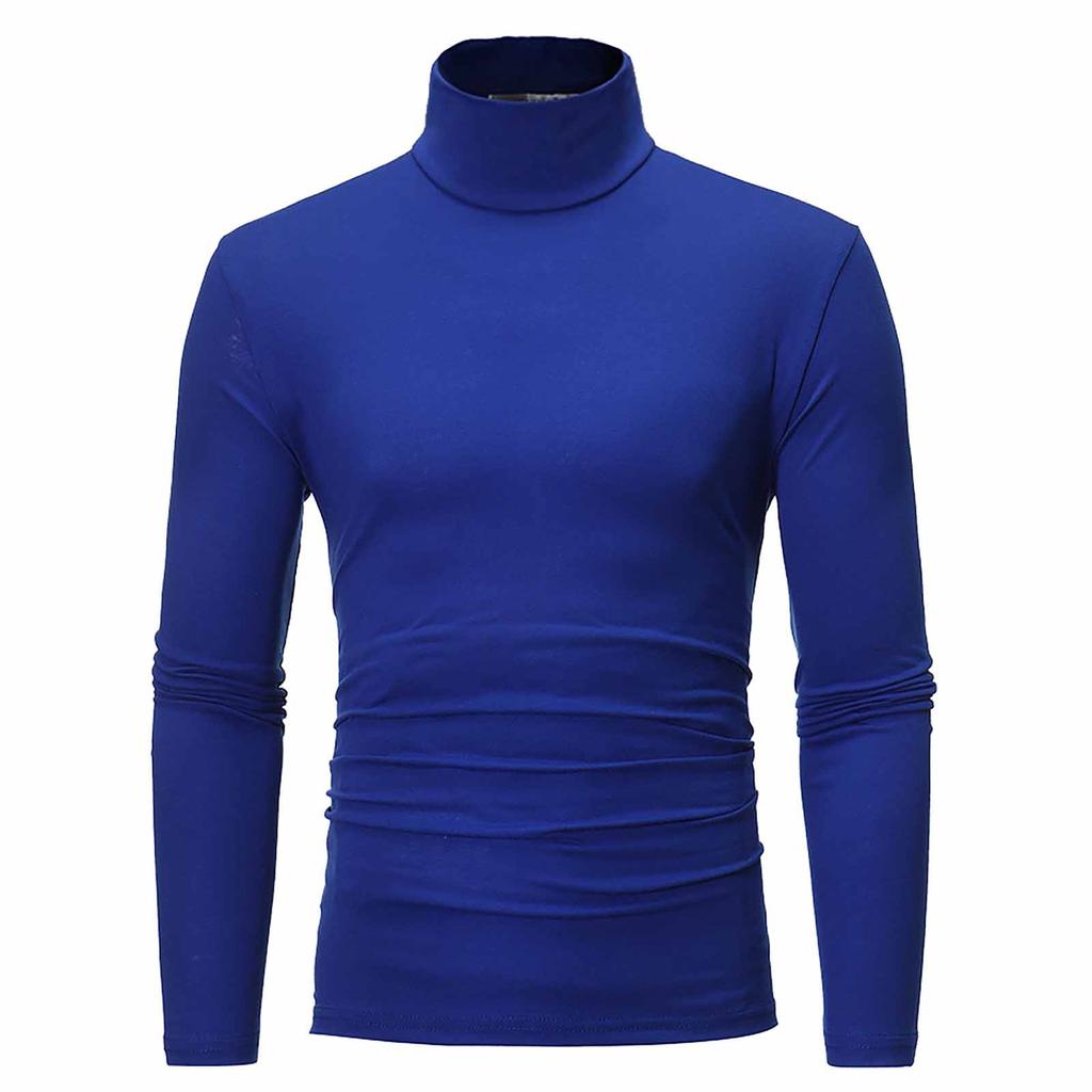 Men's Autumn Winter Turtleneck Long Sleeve Slim Pullover Sweater Blouse Top
