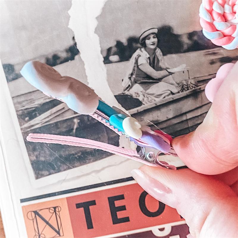 Real Shot New Cute Girl Cloud Lollipop Rainbow Hairpins Cartoon Bobby Pin Hair Clips For Girls Children Headband Kids Accessories