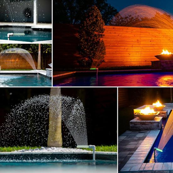 Фонтан для бассейна, светящийся в темноте, регулируемый резьбовой интерфейс, прохладный, теплый, спринклер для водопада, возвратные форсунки, принадлежности для бассейна