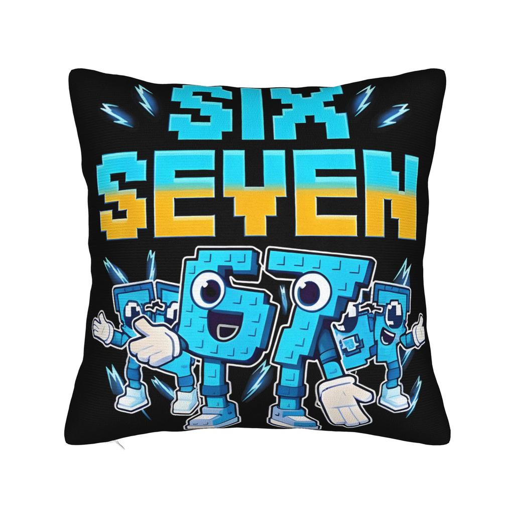 Trendy Home 67 Six Seven 6-7 Funny Meme Italian Brainrot Decoration Pillowcase Accessories Pillow Covers Zipper Multi Size