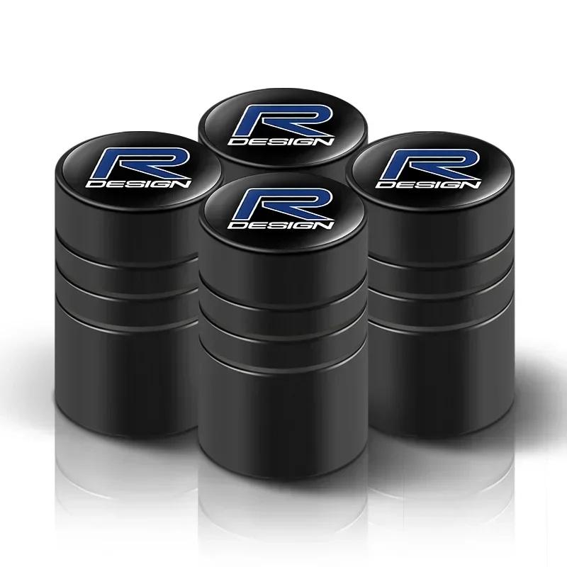 4Pcs Aluminum Alloy Car Tire Valve Caps for Volvo XC60 XC90 XC40 S90 S60 Anti-dust Wheel Valve Stem Cover Exterior Accessories