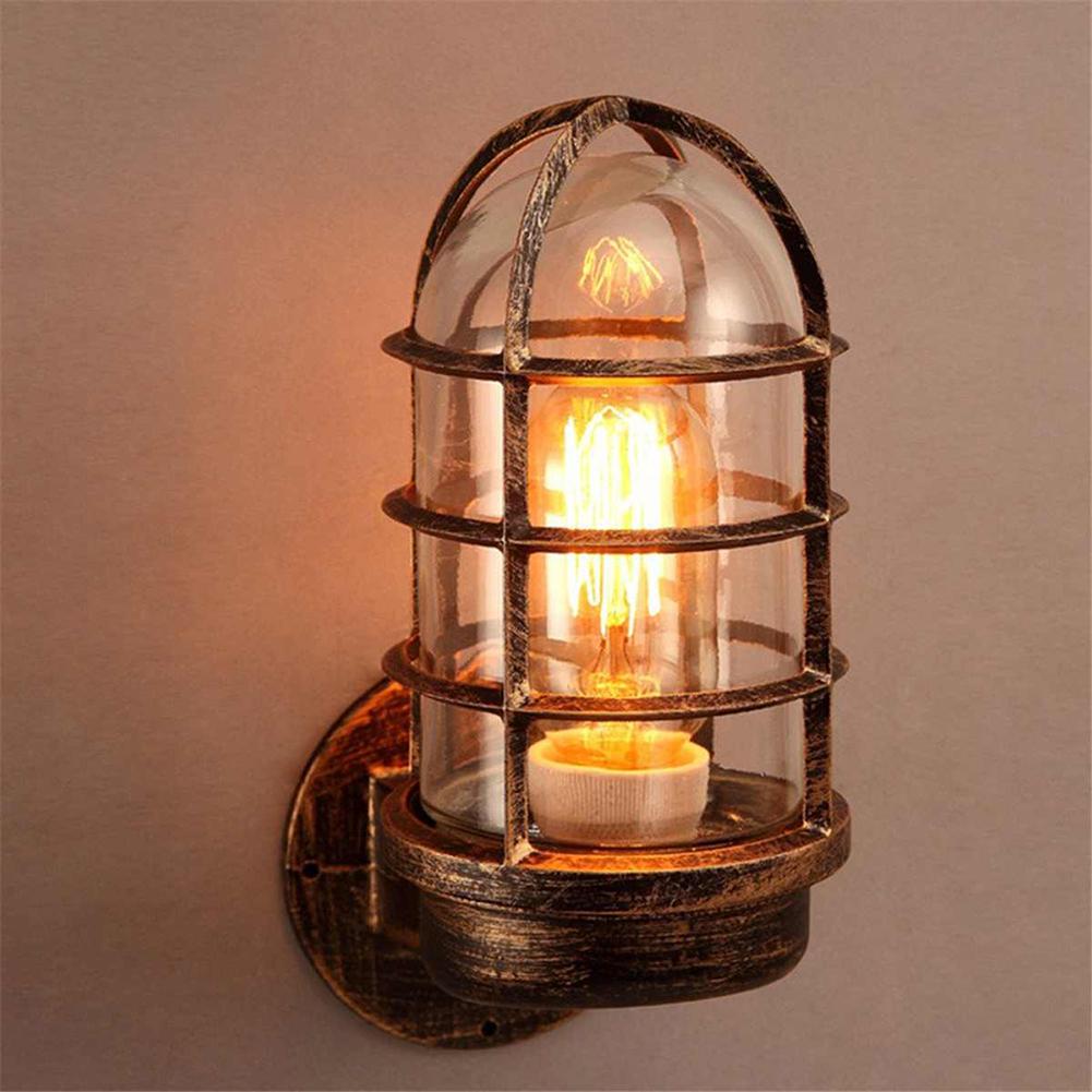 Vintage Industrial Unique Wall Light Cage Guard Sconce Loft Light Modern Indoor Lighting Wall Lamps Iron Copper Lighting