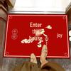 Chinese Style Red Anti-Slip Entry Mat for Home Doorways