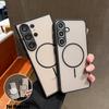 Магнитный прозрачный чехол для телефона для Samsung Galaxy S25 S24 S23 Ultra S22 PLus S20 S21 S24 FE для беспроводной зарядки Magsafe Жесткая ПК-крышка