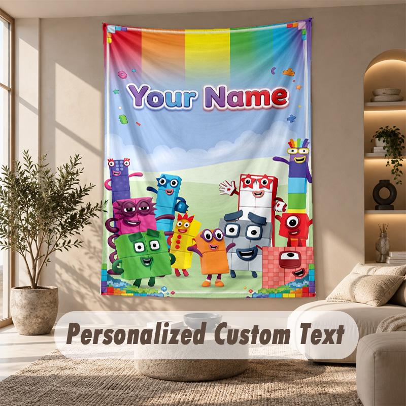 Numberblock Tapestry, Personalized Custom Text, Wall Hanging Tapestry For Living Room Home Wall Decor