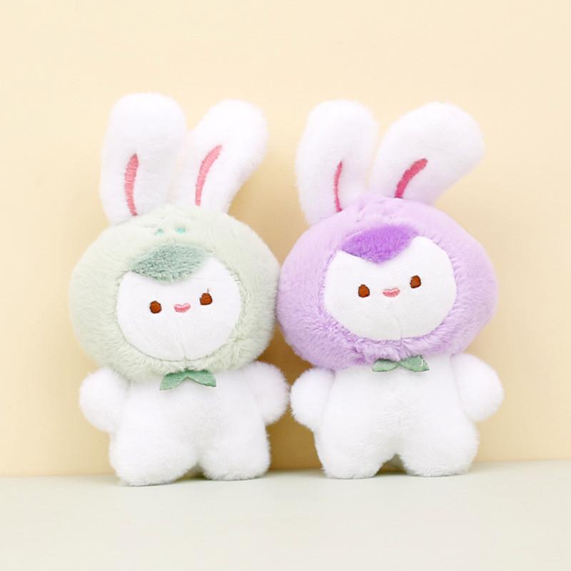 Adorable Cartoon Bunny Plush Keychain Colorful Stuffed Rabbit Bag Charm Gift