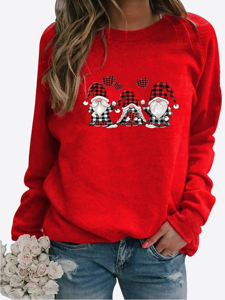 Осенне-зимний женский свитер с рождественской тематикой и принтом, повседневная толстовка с круглым вырезом и длинными рукавами, топ больших размеров