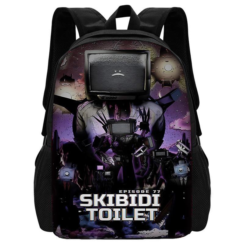 Детский школьный крутой рюкзак Skibidi Toilet с сумками для ланча, пеналами, школьными сумками для мальчиков и девочек, лучший подарок