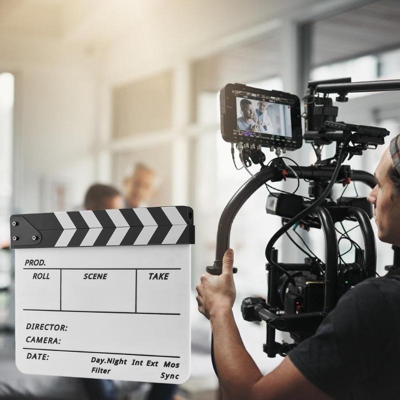 Acrylic Film Movie Directors Clapper Board Kit Movie Theater Cut Action Scene Clapboard Magnetic Film Clapboard