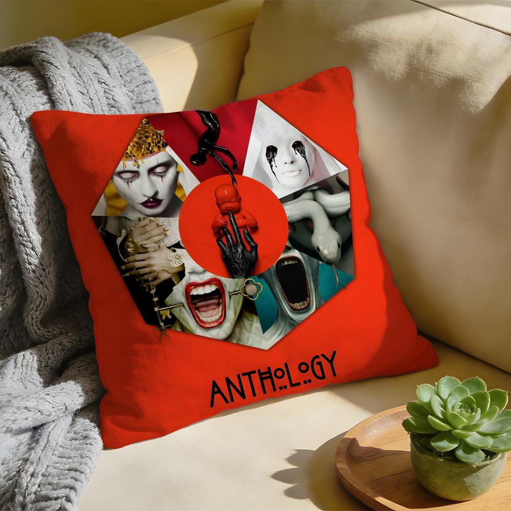 AAHS American Horror Story TV Movie Cushion Cover Washed Linen Soft Breathable Decorative Case For Sofa Home Pillow Cover