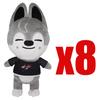 Плюшевые игрушки Skzoo 20 см Stray Kids Мультяшное набивное животное Волк Чан Плюшевые куклы Милый компаньон Подарок для взрослых фанатов для объятий Мягкий Пушистый Обнимаемый Каваи