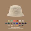 Spring and Summer Retro Solid Color Sunscreen Bucket Hat Soft Top Black Basin Hat Men and Women Versatile Face Small Visor