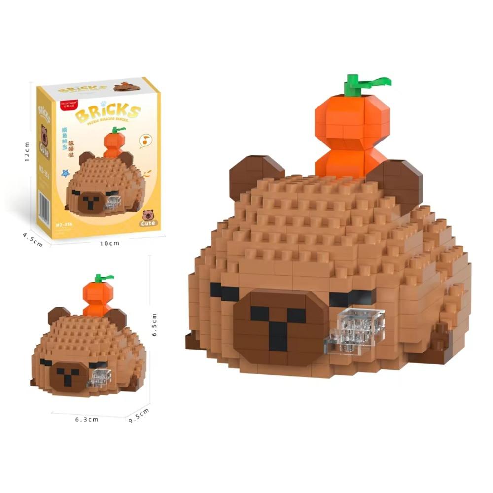 Cartoon Capybara Micro-particle Building Blocks Cute Capybara Doll Toys  For Kids Birthday Gifts
