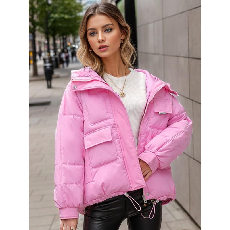 Зимняя куртка большого размера с утолщением, множеством карманов и подкладкой, трендовая куртка с капюшоном и пуховой подкладкой, женская, короткого стиля