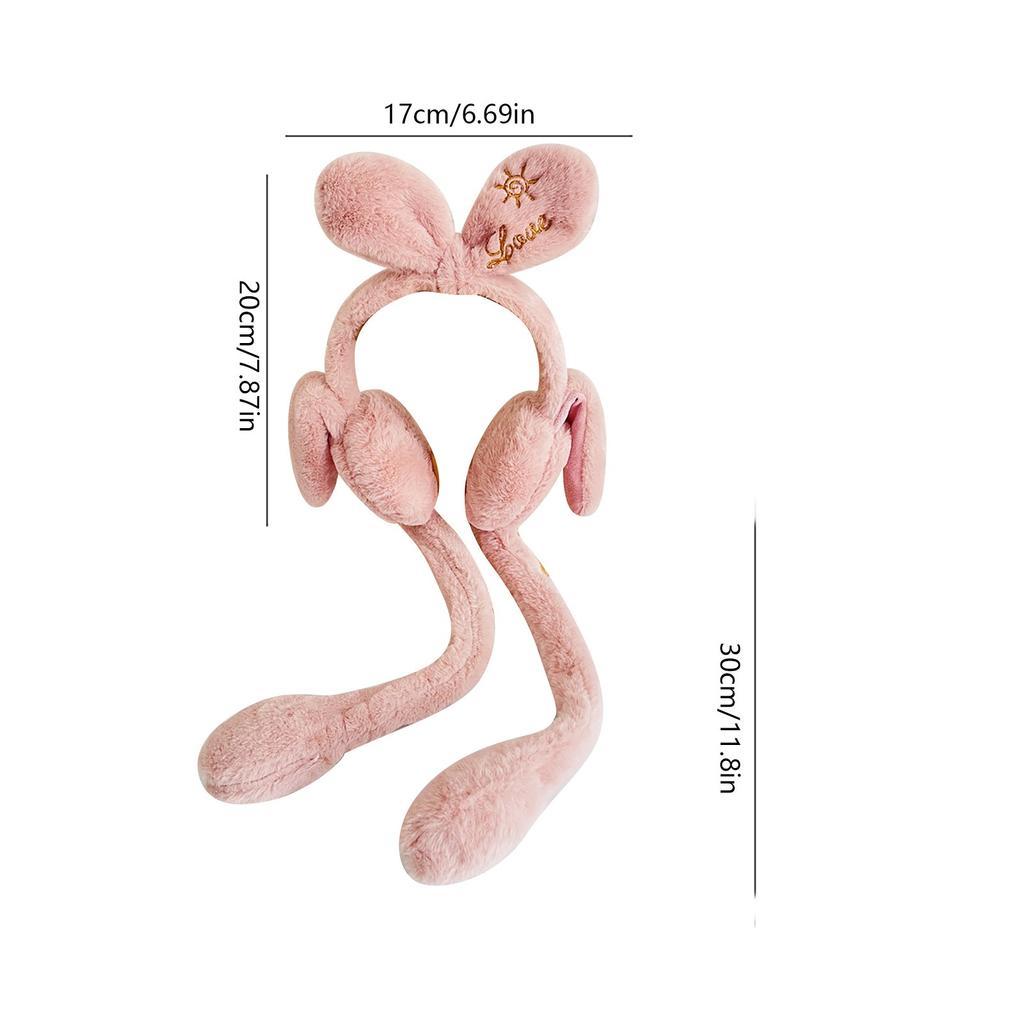 Зимние уличные теплые наушники корейской моды Kawaii подвижная подушка безопасности теплые наушники для девочек зимние милые наушники с медведем