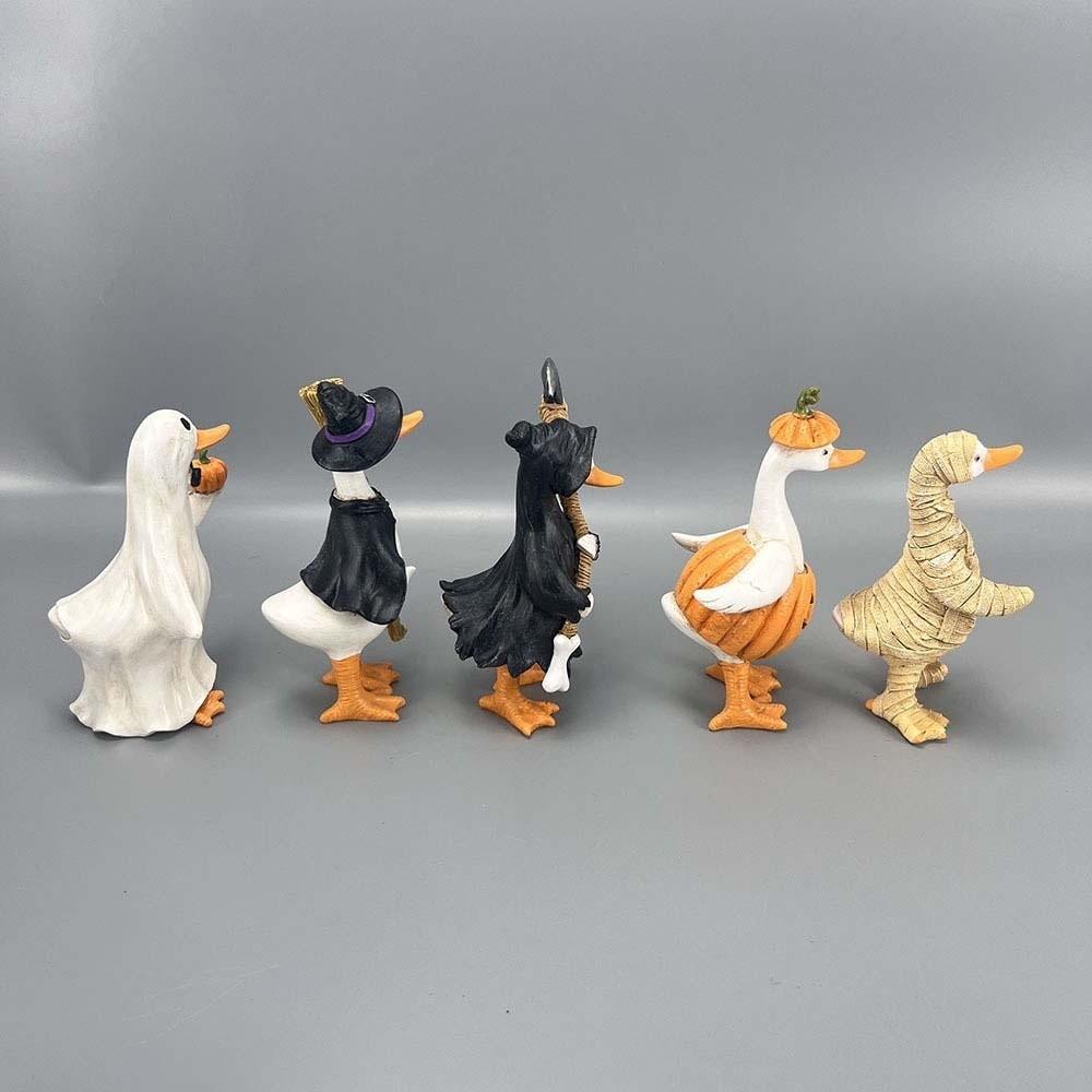 Waterproof Halloween Duck Figurine Creative Ghost Pumpkin Sculpture Kids Bedroom