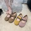 Retro Versatile Round Head Flat Bottom Shallow Mouth Single Shoes Women's Autumn New Temperament One Word with Skirt Mary Jane Shoes