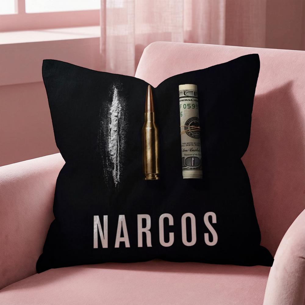 Чехол на подушку TV N-Narcos, Универсальный чехол для дома и автомобиля - Двусторонний, Мягкий и Прочный для ежедневного использования