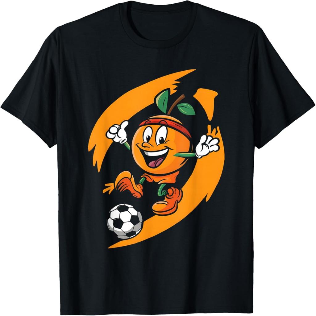 Orange Playing Soccer T-Shirt