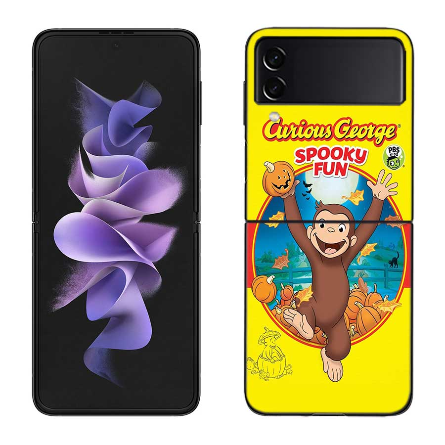 Чехол для телефона Curious G-Georgeser-m-Monkeis для Samsung Z Flip 7 6 5G Galaxy Z Flip 5 4 3 Черный Жесткий Чехол Роскошный ПК Корпус Co