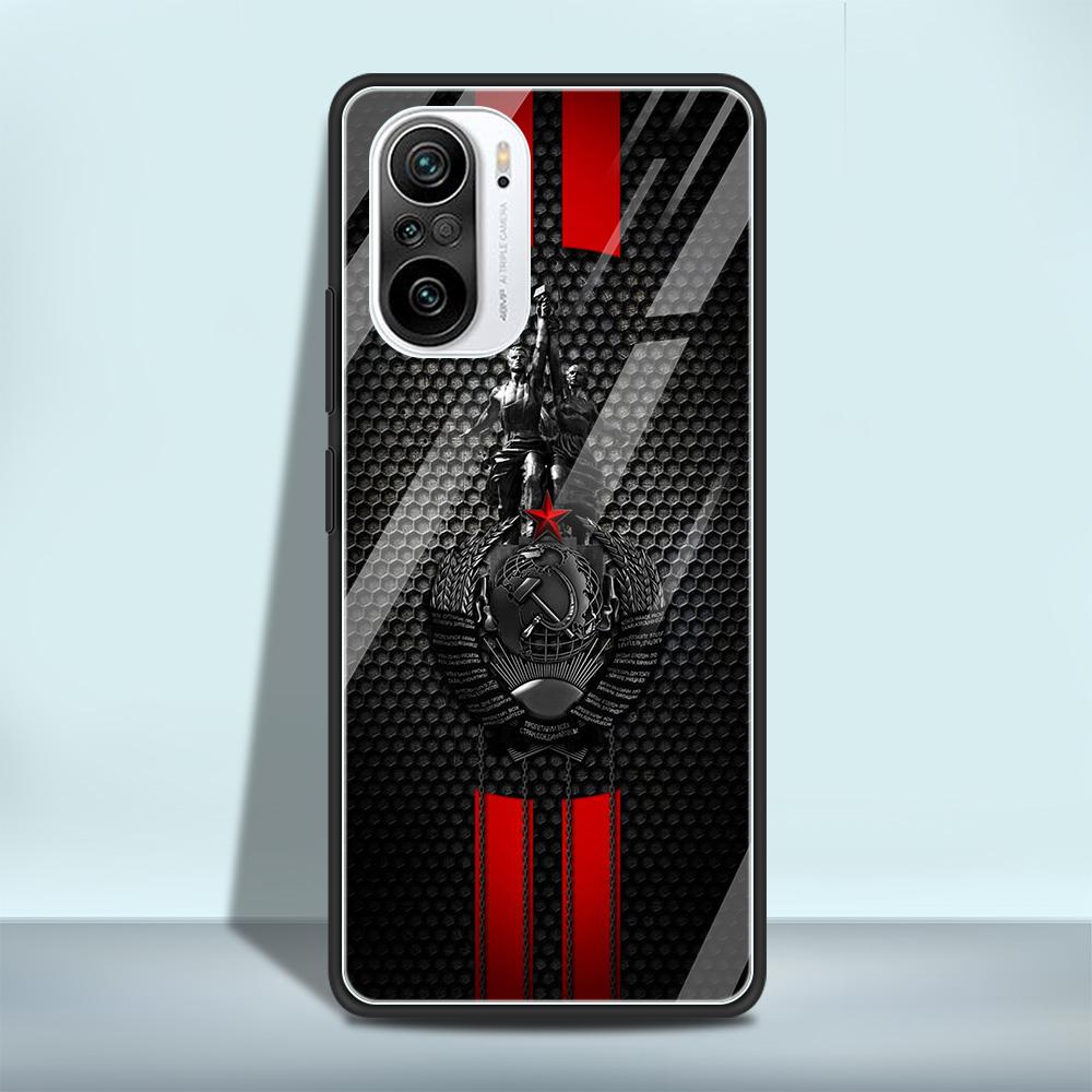 Чехол из закаленного стекла для Xiaomi Redmi Note 10 9 8 Pro 9S 10S 8T 7 9A 9C K40 9T 8A K20, роскошный чехол для телефона, винтажный чехол СССР CCCP