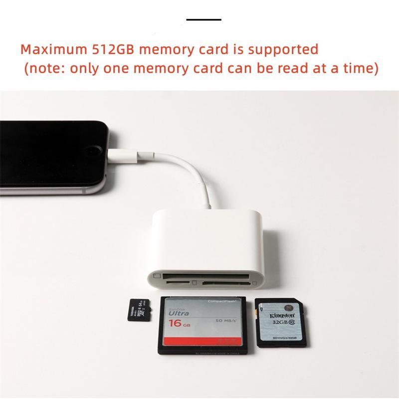Освещение 3 в 1 для устройства чтения карт TF/SD/CF для iPhone iOS 13 14 15 16 17 OTG адаптер для карты памяти камеры