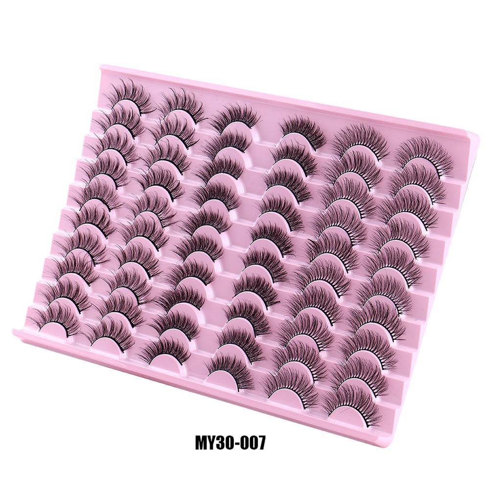 New Product Dd Chemical Fiber Russian Volume False Eyelashes 30 Pairs Thick Natural Grafted Eyelashes