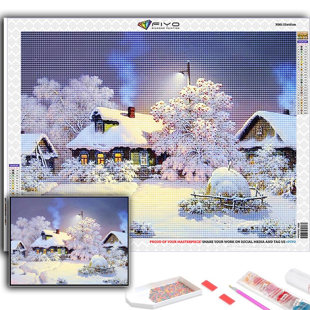 Популярная 5D Diy вышивка крестиком горная хижина четыре сезона пейзажная живопись полная дрель набор для вышивки крестом Наклейка на стену домашний декор