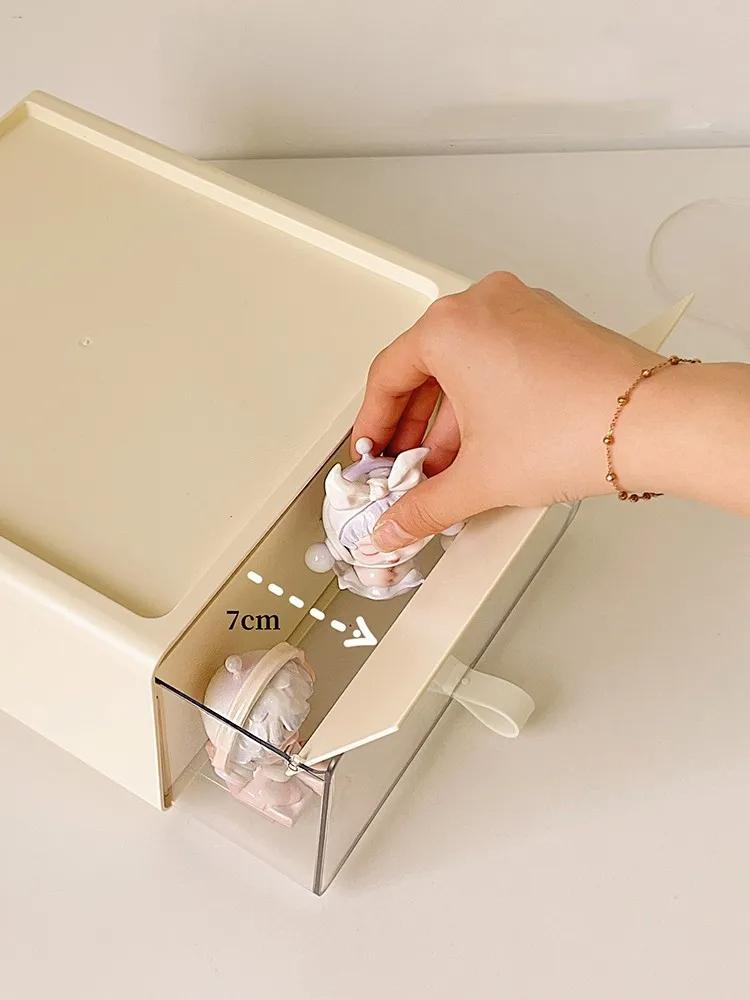 Полка-витрина для блайнд-боксов выдвижного типа, органайзер для канцелярских товаров, акриловый прозрачный настольный выставочный шкаф, коробка для хранения