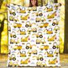 excavator Theme Printed Blanket - Perfect for Couch, Bed, Travel & Outdoor Use | Machine Washable, Cozy & Durable.