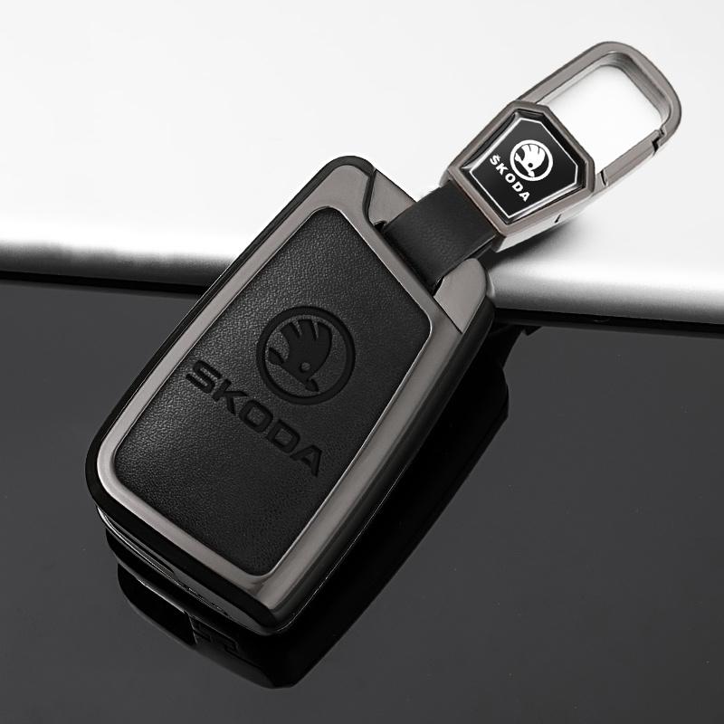 Car Flip Remote Key Fob Case Cover Protector Shell Bag For Skoda Octavia A5 A7 Fabia Superb Kodiaq Karoq Keychain Accessories
