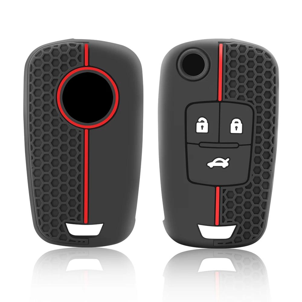 Чехол-чехол из силикона с 3 кнопками для ключей от автомобиля Chevrolet Cruze Buick Opel Astra Corsa Antara Zafira Meriva Insignia Key Holder