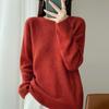 New Autumn and Winter Thickened Round-neck Small Cutout Knitted Sweater for Women with A Round Neck