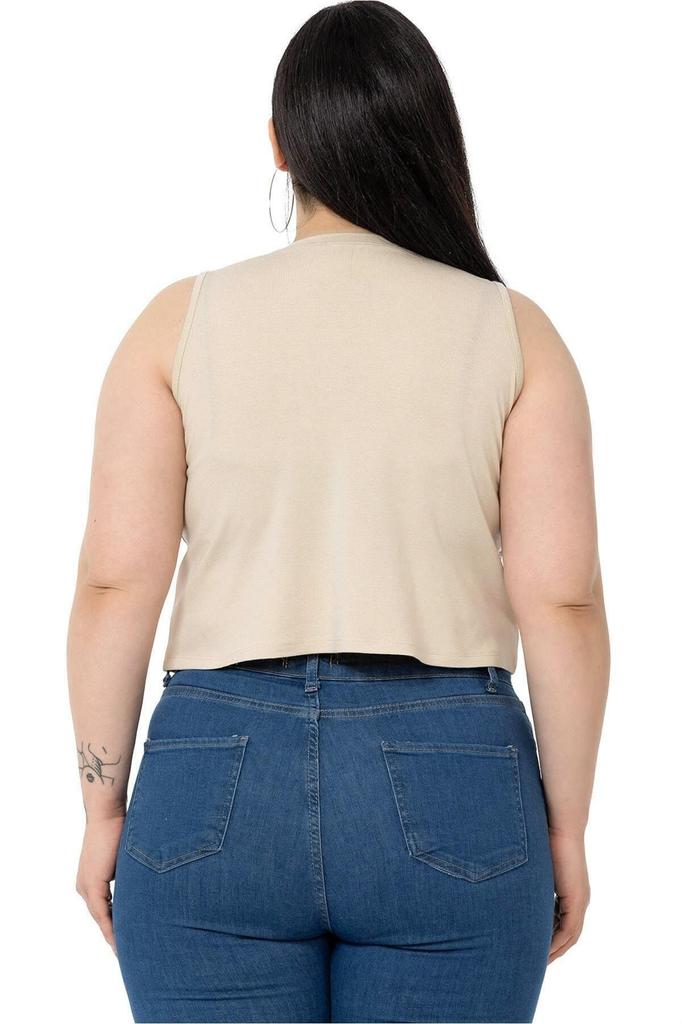 Женский стиль, боди большого размера, большие размеры, с круглым вырезом, без рукавов, укороченное боди из вискозы и норки