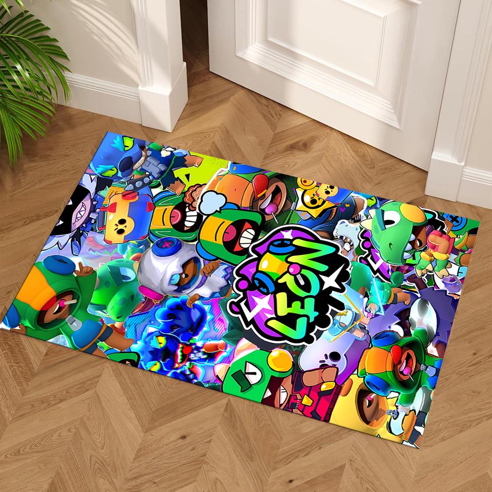 Brawl Stars Area Rug Design for Bedrooms Outdoor Dining Room Study room Anti-slip Rug Anime Office Decor Spiritual Gift