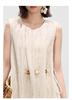 Casual Round Neck Tencel Hemp Dress
