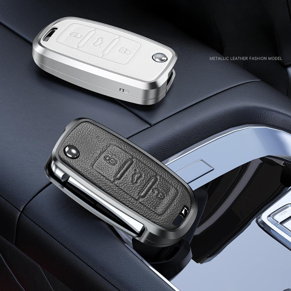 Сплав Кожаный Чехол для Автомобильного Ключа Полное Покрытие Для Vw Volkswagen Polo Golf Passat Beetle Caddy T5 Up Eos Tiguan Skoda A5 Seat Leon Altea