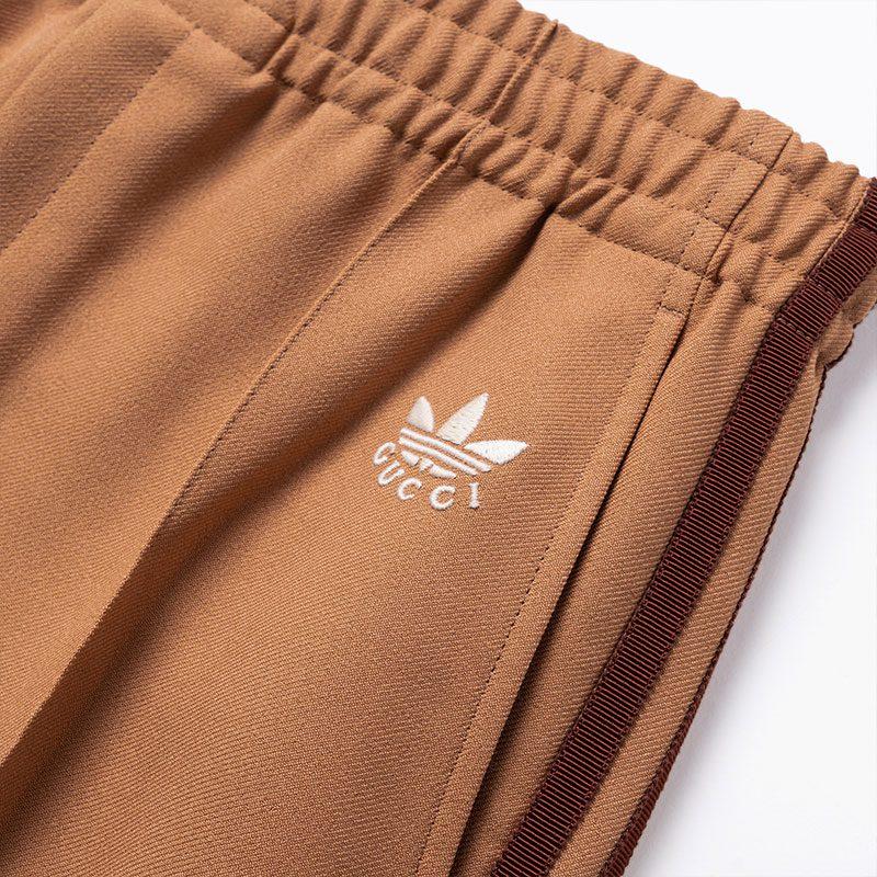 Gucci X Adidas Originals Вязаные спортивные штаны Мужские Коричневые 714926-ZAKQ9-2190